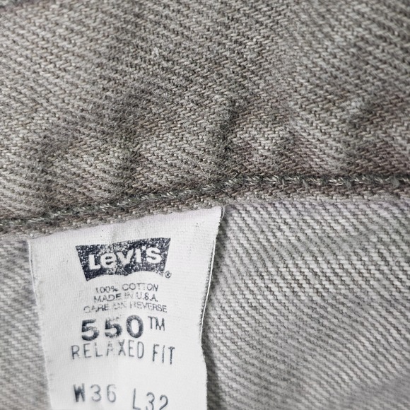 Vintage Levis 550 Jeans Mens 36x32 Gray Relaxed Fit Tapered Denim Made USA 90s - Picture 6 of 9